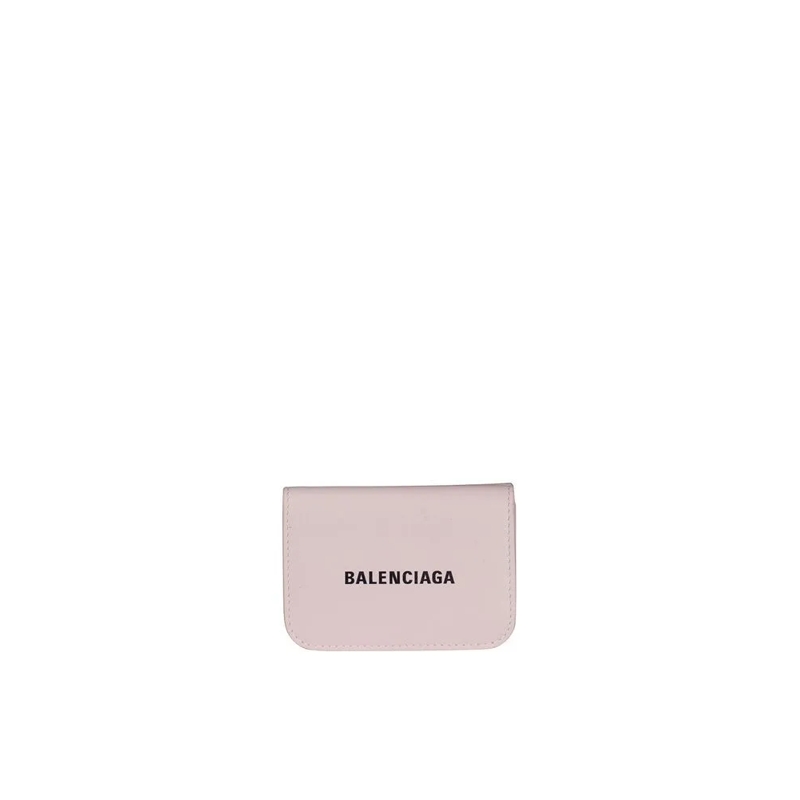 Balenciaga Portemonnee Compact Pink Leather Mini Wallet White