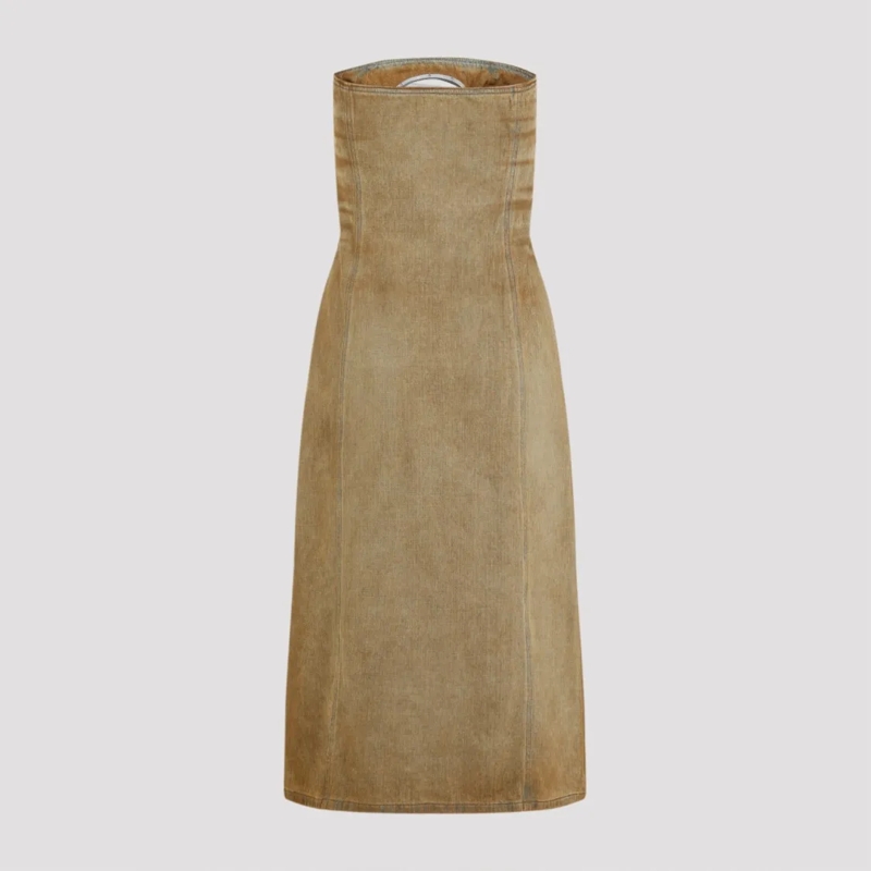 Diesel Midi-jurk Strapless Midi Dress With Cutout Detail And Neutrals