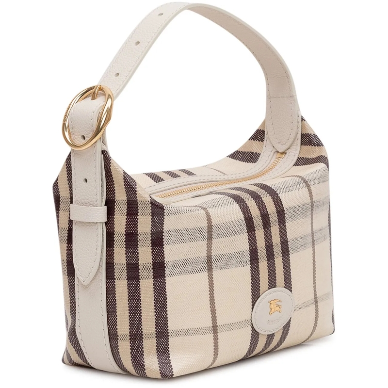 Burberry Schultertasche Borsa Highlands in Tessuto e Pelle beige(Image 2)