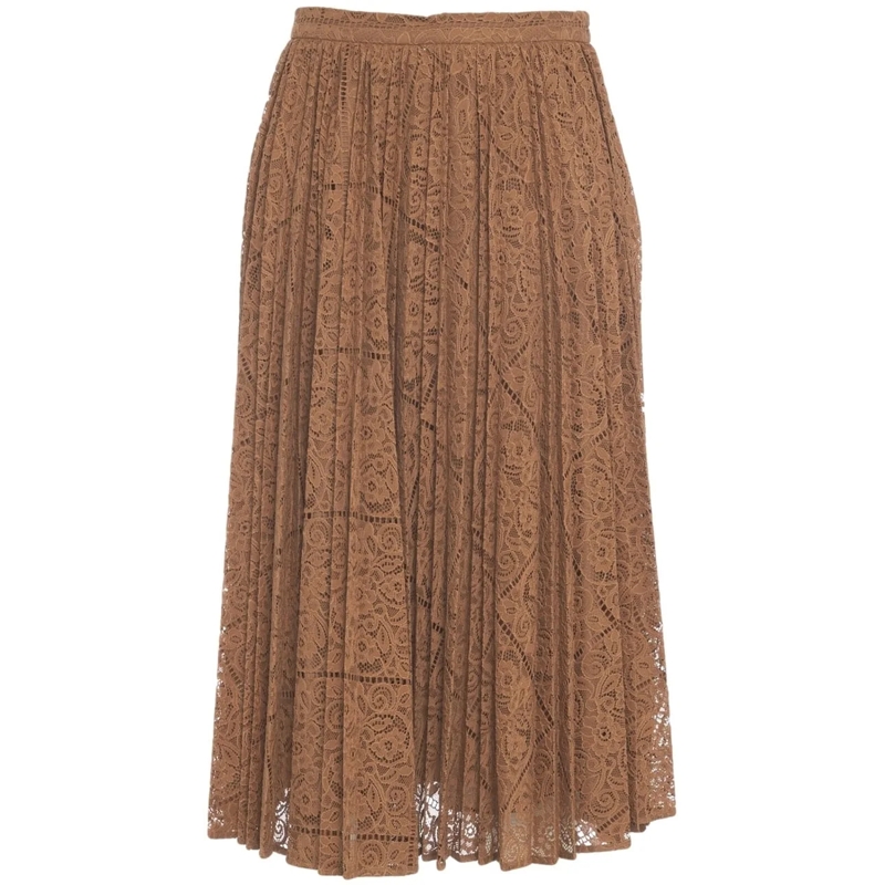 Max Mara Midirock Pleated Maxi Skirt 'Leandro' beige