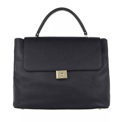 Abro Adria Leather Handbag Flap Navy Satchel