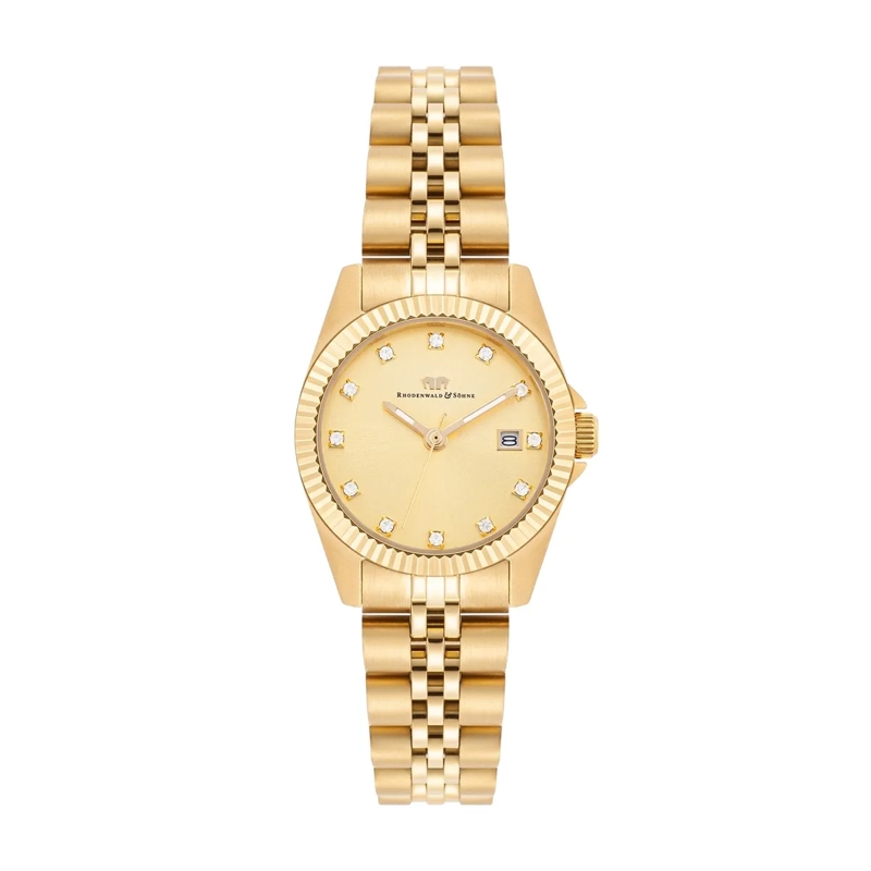 Rhodenwald & Söhne Automatikuhr Damen Armbanduhr Cassina Edelstahl gold
