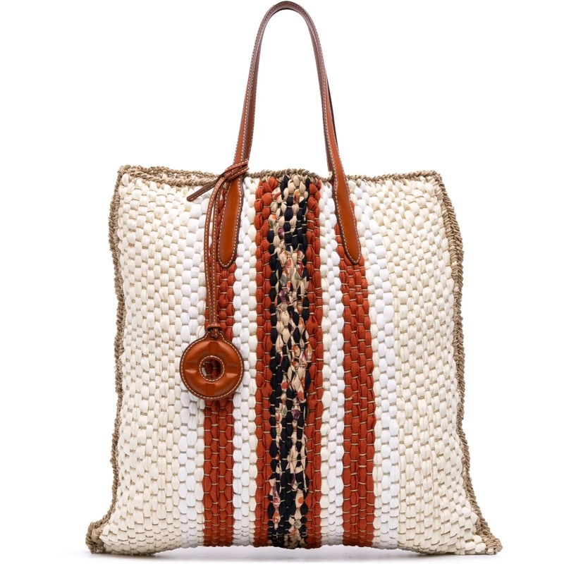 Loro Piana Shopper Crochet Wool and Silk Blossom Tote braun