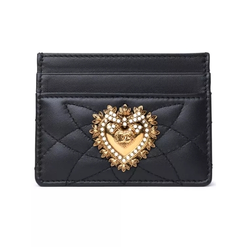 Dolce&Gabbana Devotion' Black Lambskin Card Holder Black Korthållare