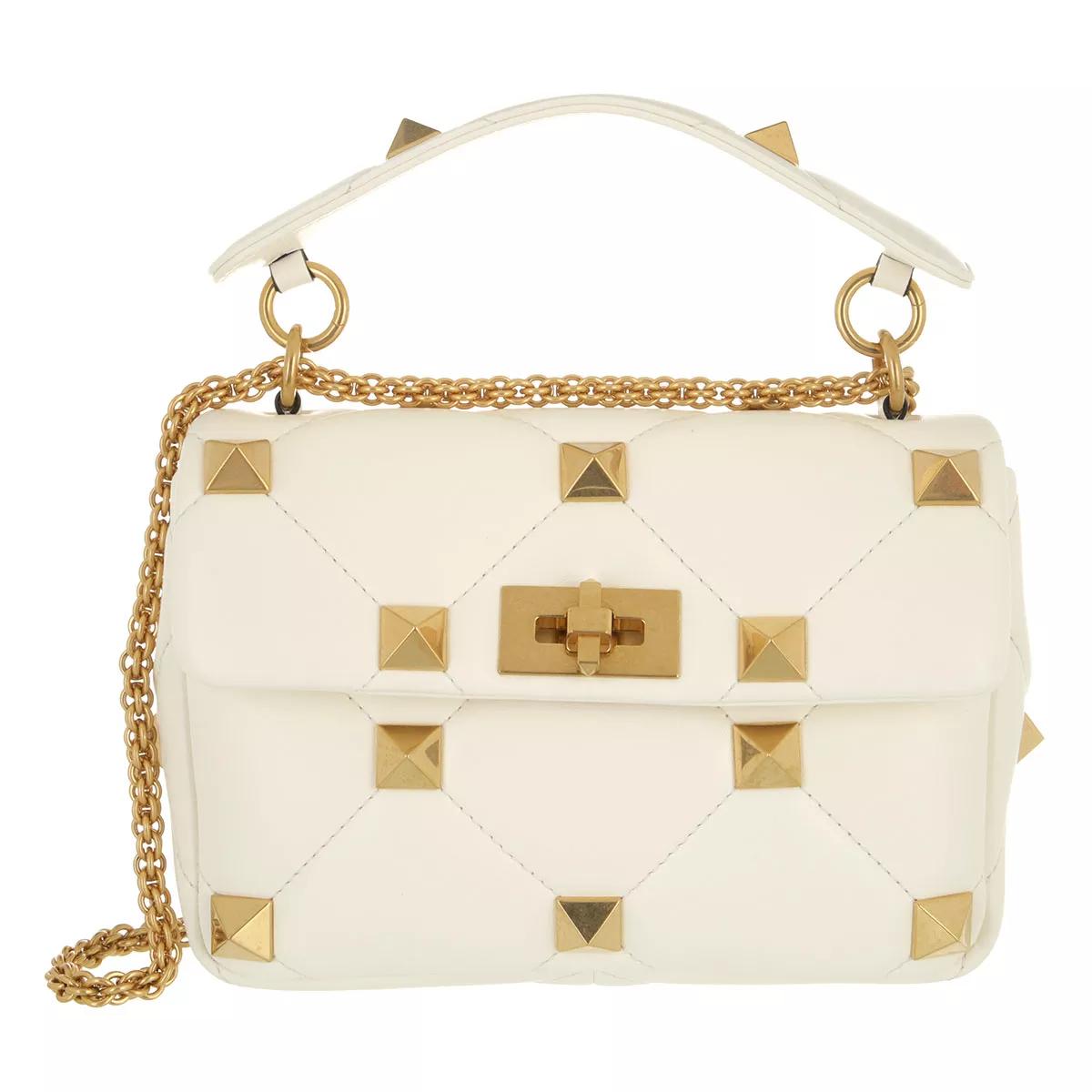 Valentino Garavani Crossbody Bags - Roman Stud Medium Crossbody Bag Leather Rose - Gr. unisize - in Creme - für Damen