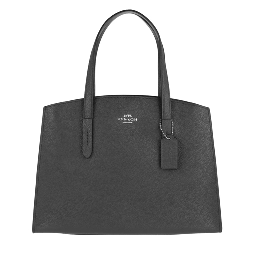 Coach Polished Leather Charlie Carryall Midnight Navy Tote