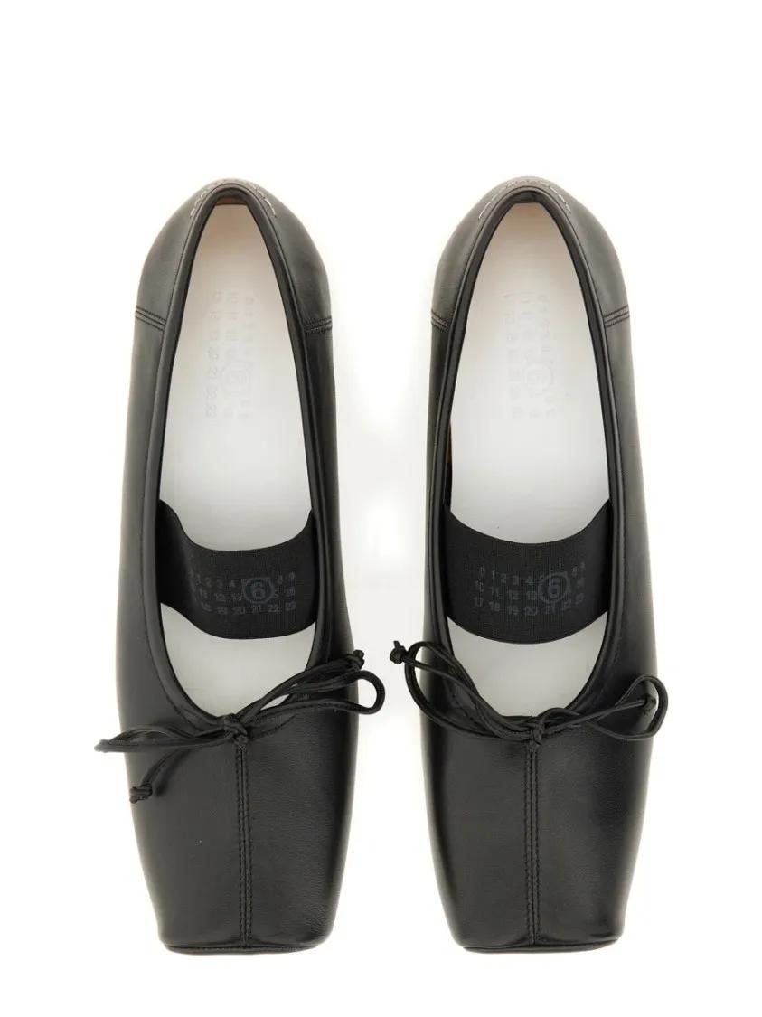 Thumbnail - Leather Ballerina Flats With Square Toe - Gr. 37,5 (EU) - in Schwarz