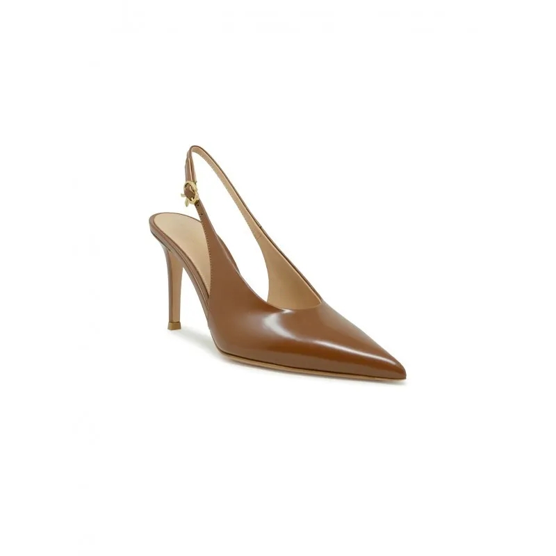 Gianvito Rossi Pumps Tokhava Camel Leather  Slingback Brown