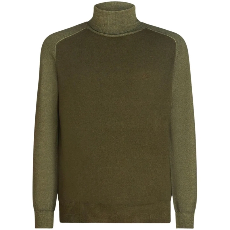 Etro Pull Timeless T-Neck Sweater Green