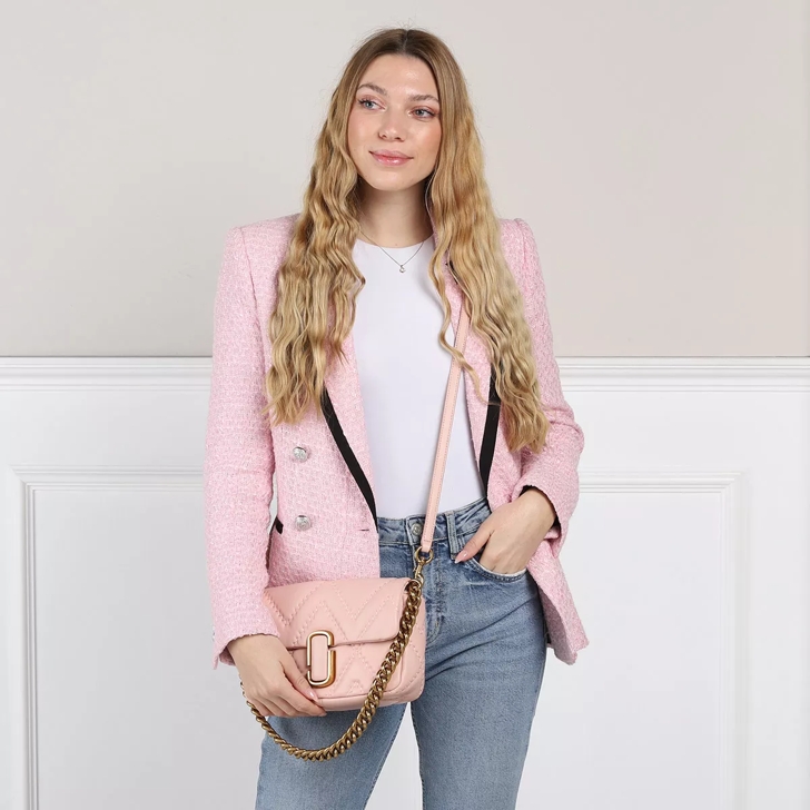 Marc Jacobs The Quilted Leather J Marc Shoulder Bag Rose Sac a bandouliere