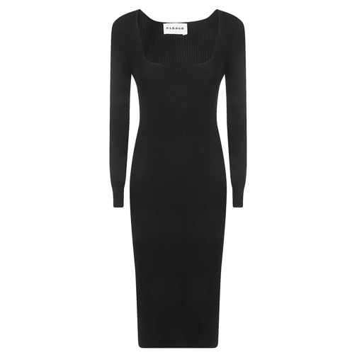 P.A.R.O.S.H. Midi-Kleider Black Ribbed Midi Dress Black