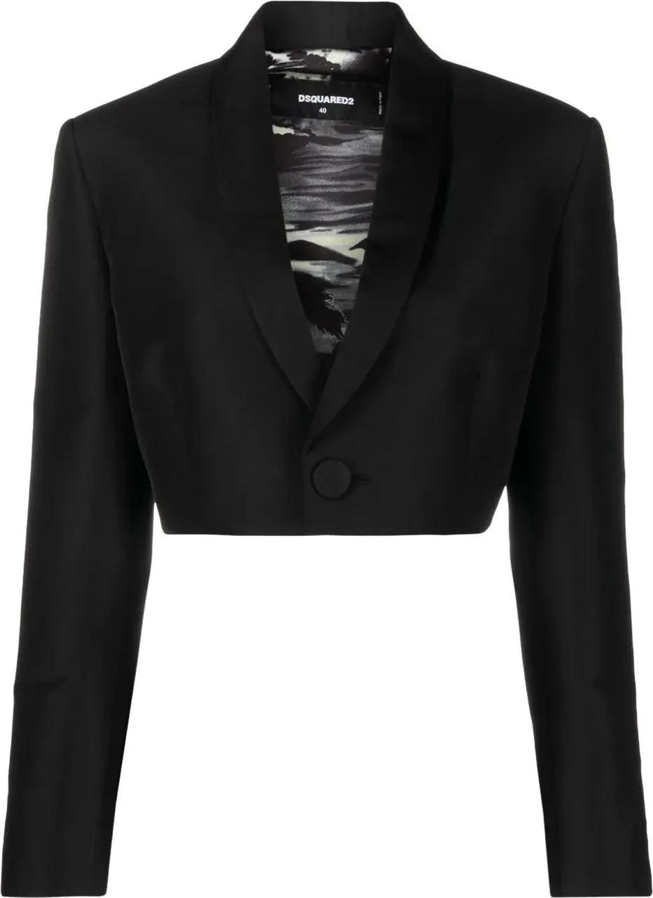 Thumbnail - Dsquared2 - Spencer Cropped Blazer - Größe 42 - schwarz