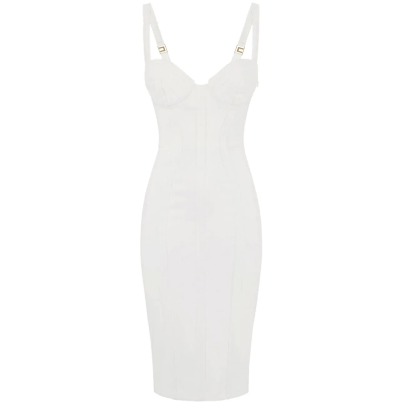 Elisabetta Franchi Midikleid Dresses Ivory weiß