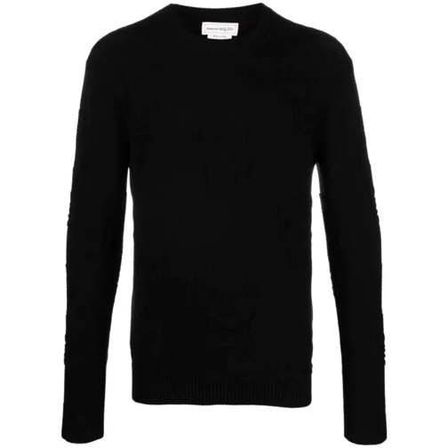 Alexander McQueen Black Textured Skull Sweater Black 