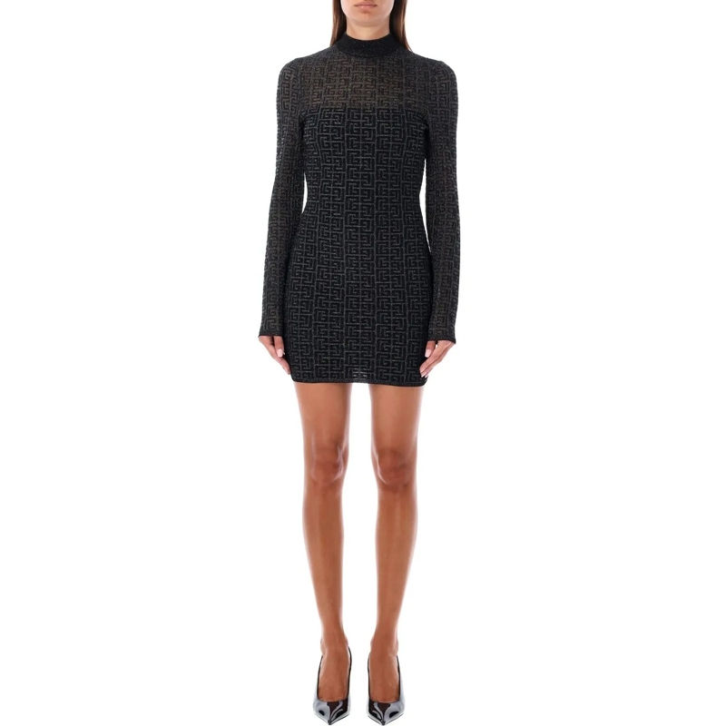 Balmain Robe midi Dresses Black schwarz