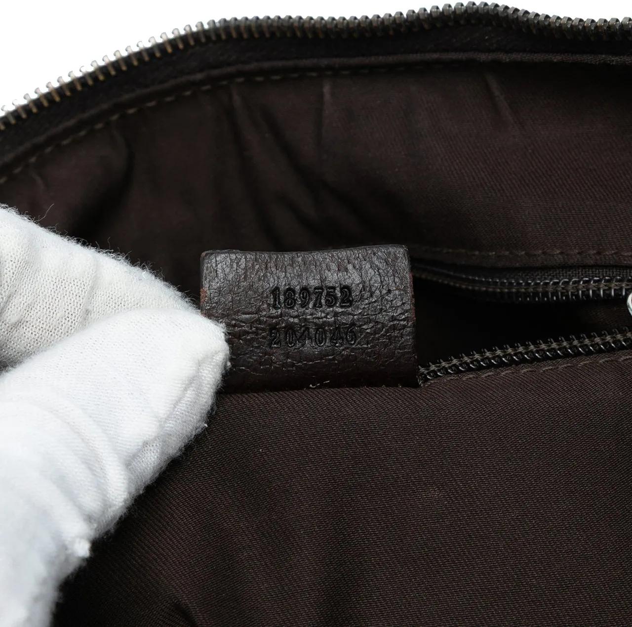 Thumbnail - Gucci Hobo Bags - GG Canvas Web Half Moon Crossbody - Gr. unisize - in Braun - für Damen