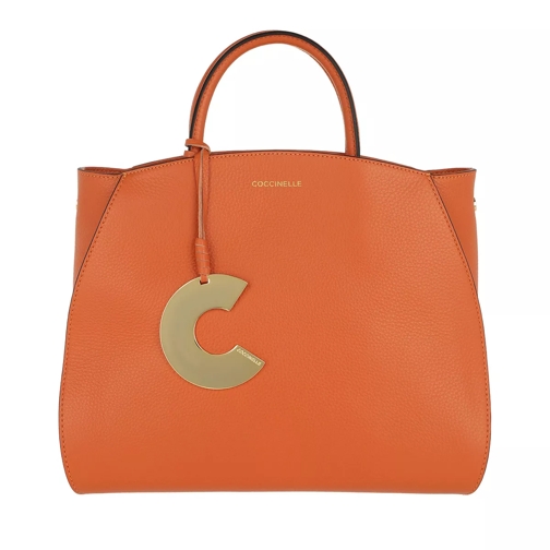 Coccinelle Concrete Handle Bag Flash Orange Tote