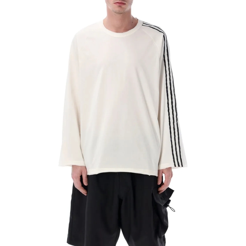 Y-3 Haut à manches longues Raw Edge Long Sleeve White T-Shirt Neutrals