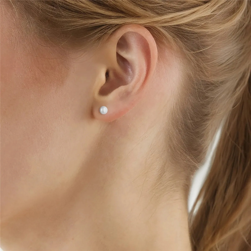 Glanzstücke München Ohrstecker Sterling Silber Perlen-Ohrstecker Süßwasser-Zuchtp weiss(Image 2)