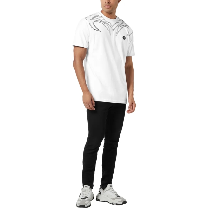 Philipp Plein T-Shirt T-Shirt Round Neck Ss Stud-Embellished weiss(Image 4)
