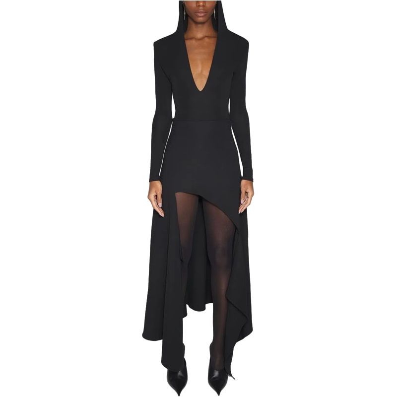 Mugler T-Shirt Top Black schwarz