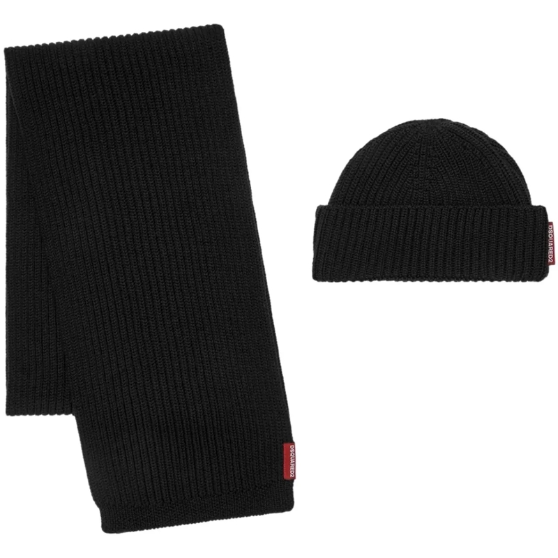 Dsquared2 Écharpe en laine Accessories Black schwarz