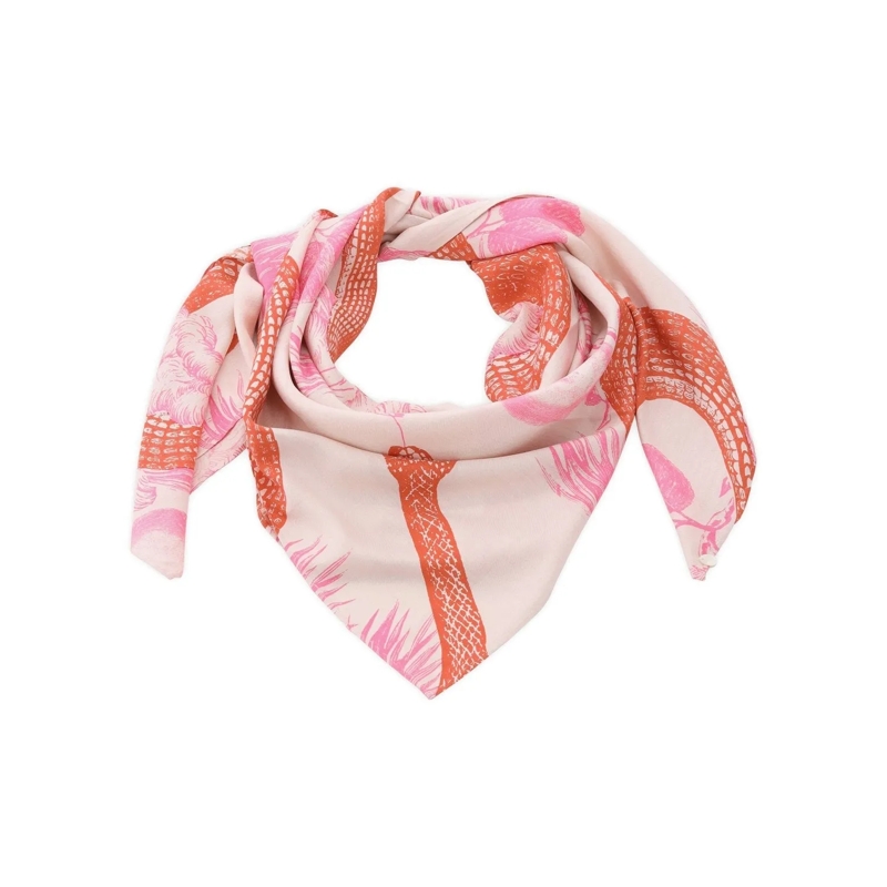 Friendly Hunting Leichter Schal Tuch Cube aus Seide Pink