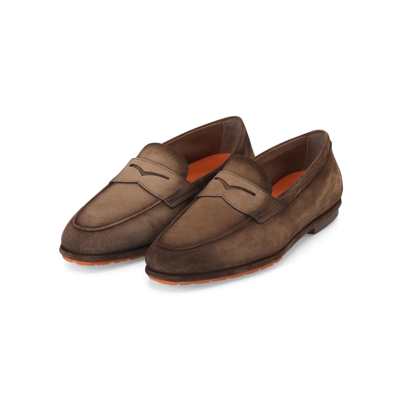 Santoni Chaussures à lacets Loafer aus Veloursleder blau(Image 5)