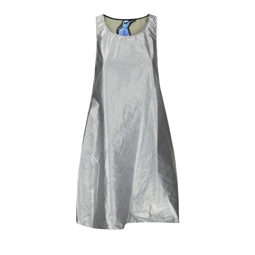 Maria Calderara Midi Jurken Elegant Shiny Dress Grey