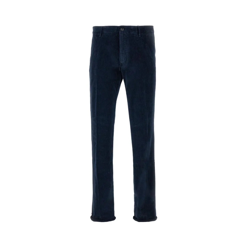 Incotex Jeans Tailored Fit Corduroy Trousers With Zip Blue