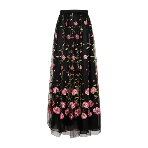 Giambattista Valli Midi-Röcke Black Rose Polyester Midi Skirt Black