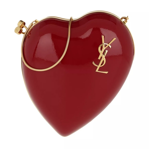 Saint Laurent Heart Shoulder Bag Leather Red Crossbodytas