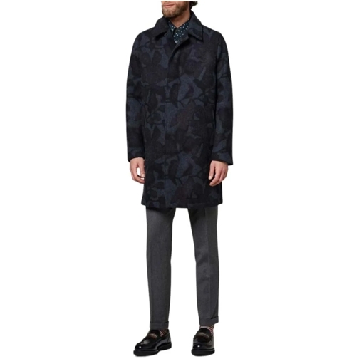 Paul Smith Vestes en duvet Manteau print Feuilles bleu brun Laine M1R 391Y N0 mehrfarbig