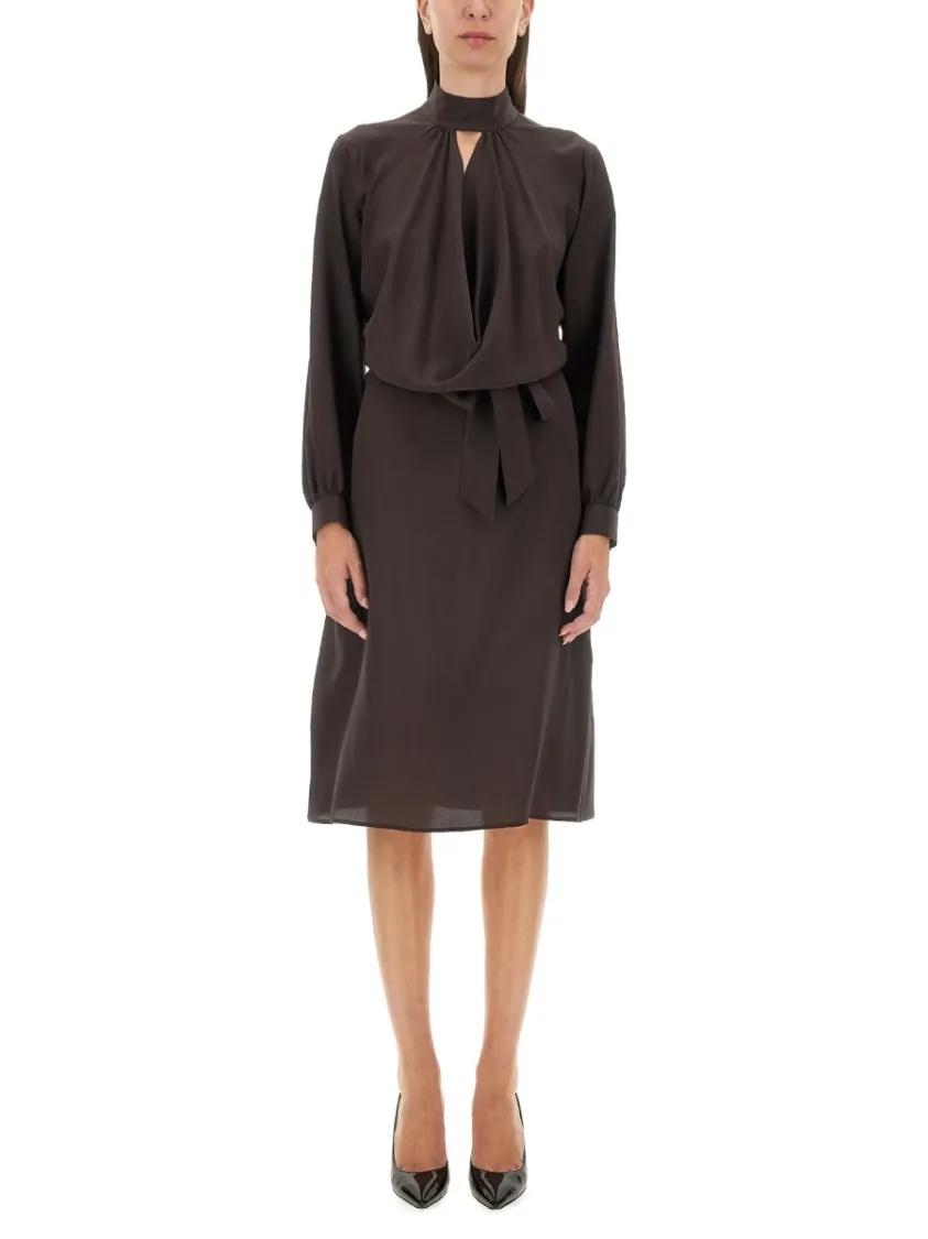 Thumbnail - Kiton - Silk Dress - Größe 42 - braun
