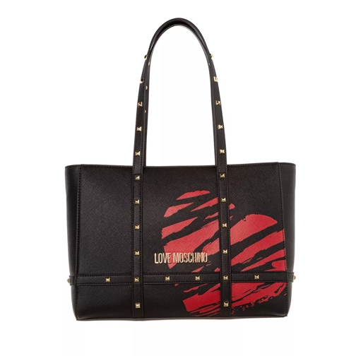 Love Moschino Handbag Black Printed Red Sac à provisions