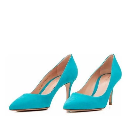 Gianvito Rossi Turquoise Suede Pumps Blue Pump