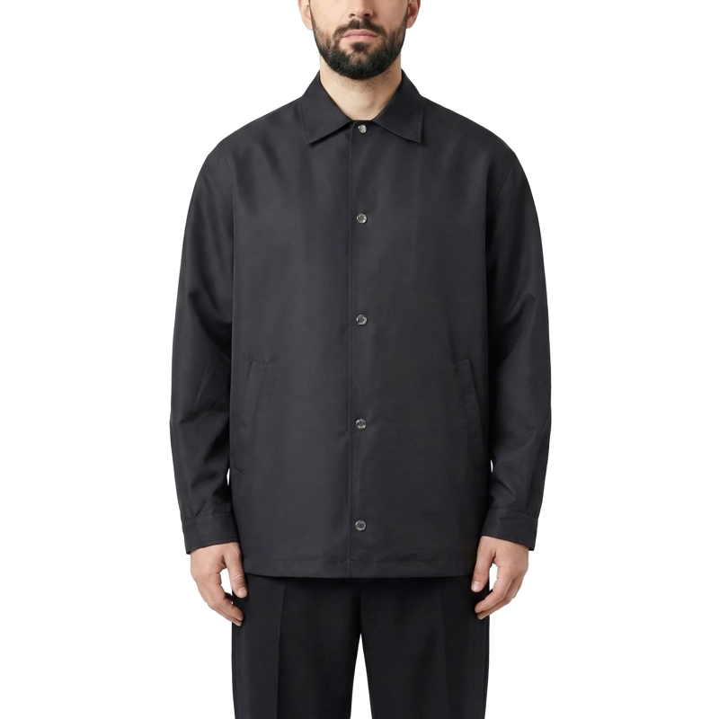 Givenchy  Pointed Collar Black Button-Up Coach Jacket Black(Image 3)