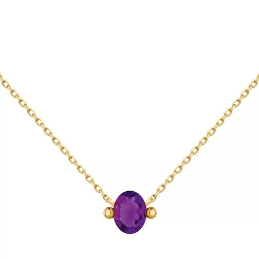 Indygo Corfou Necklace Amethyst Yellow Gold Purple Collana corta