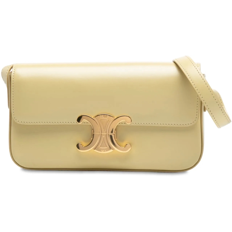 Celine Schultertasche Shiny Calfskin Claude Shoulder Bag gelb