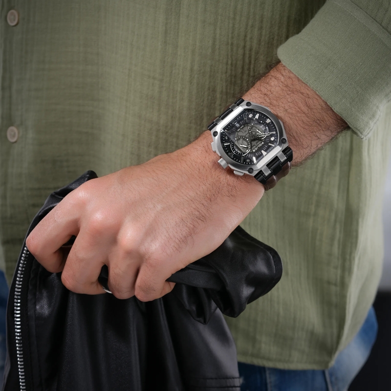 Police Automatikuhr Quarzuhr Shield silber(Image 5)