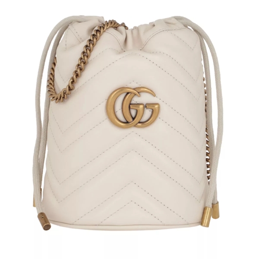 Gucci GG Marmont Mini Bucket Bag Leather White Bucket Bag