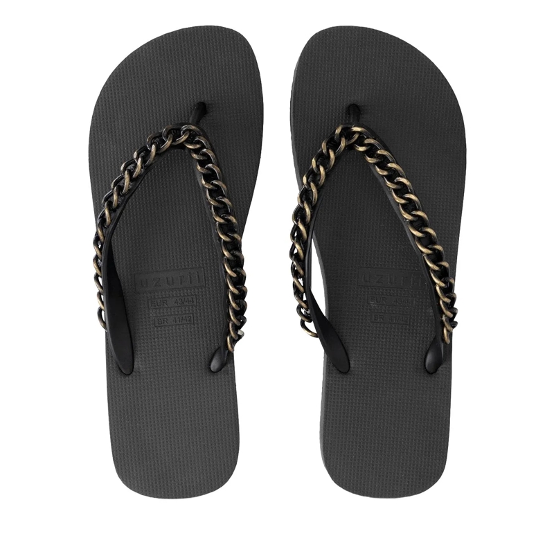 UZURII Flip Flops Zehentrenner Gold Large schwarz(Image 3)