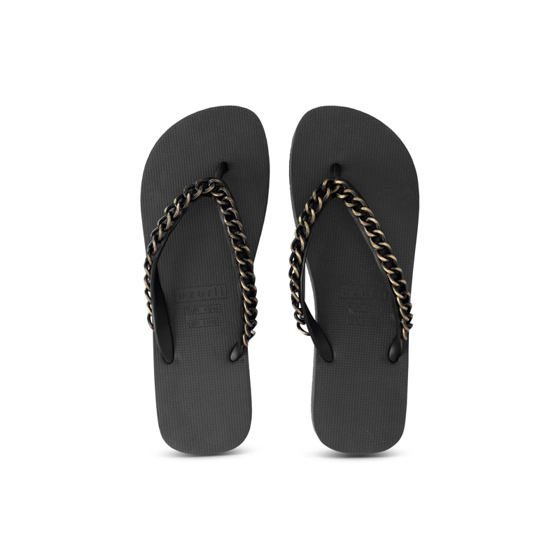 UZURII Flip Flops Zehentrenner Gold Large schwarz