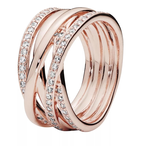 Pandora Funkelnde und Polierte Linien Ring 14k Rose gold-plated unique metal blend Anello