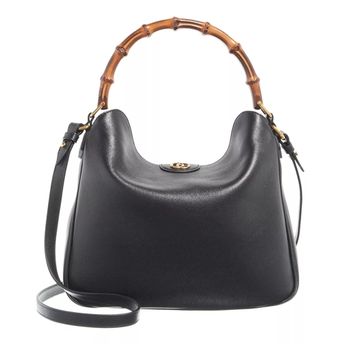 Gucci Medium Diana Shoulder Bag Black Leather Hobotas