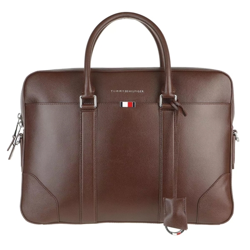 Tommy Hilfiger Business Leather Slim Companion Bag Chestnut Sac d'affaires
