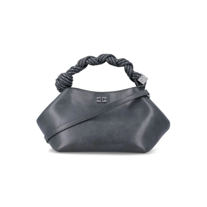 GANNI Sac à bandoulière Small Braided Bow Shoulder Bag Grey