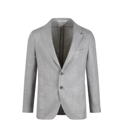 Tagliatore Silk Linen Single Breasted Blazer Grey 