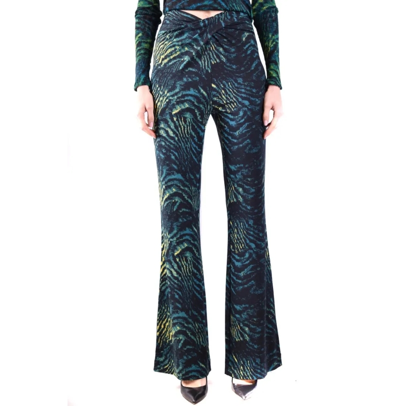 Diane von Furstenberg  Flared Trousers With Unique Textured Pattern And F Multicolor
