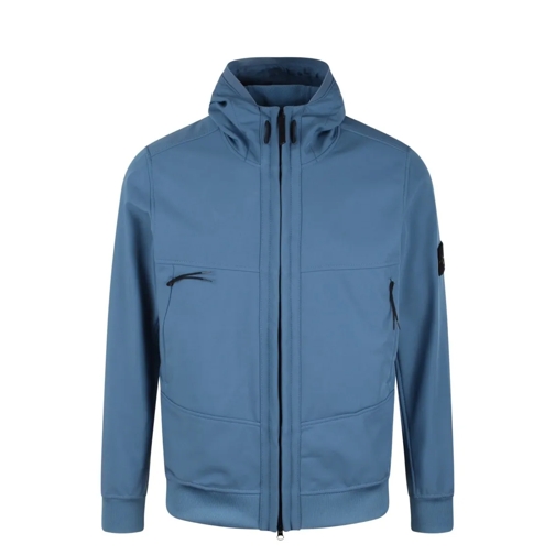 Stone Island Soft Shell- Technology Hooded Jacket Blue Overgangsjas